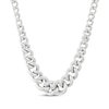 Thumbnail Image 0 of Hollow Puffy Graduating Curb Chain Necklace Sterling Silver 17.75"