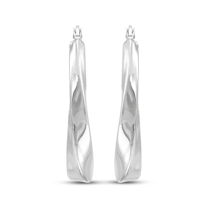 Main Image 2 of Twist Tube Hoop Earrings Sterling Silver