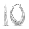 Thumbnail Image 3 of Twist Tube Hoop Earrings Sterling Silver