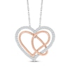 Thumbnail Image 0 of Diamond Heart & Rope Lasso Necklace 1/4 ct tw Sterling Silver & 10K Rose Gold  18"