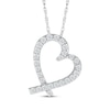 Thumbnail Image 1 of Diamond Tilted Open Heart Necklace 1/3 ct tw 10K White Gold 18&quot;