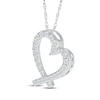 Thumbnail Image 2 of Diamond Tilted Open Heart Necklace 1/3 ct tw 10K White Gold 18&quot;