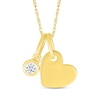 Thumbnail Image 1 of Diamond Charm & Heart Dangle Necklace 1/20 ct tw 10K Yellow Gold 18&quot;