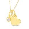 Thumbnail Image 2 of Diamond Charm & Heart Dangle Necklace 1/20 ct tw 10K Yellow Gold 18&quot;