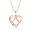 Thumbnail Image 0 of Diamond Heart Pretzel Necklace 1/8 ct tw 10K Rose Gold 18"