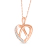 Thumbnail Image 1 of Diamond Heart Pretzel Necklace 1/8 ct tw 10K Rose Gold 18"