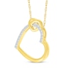 Thumbnail Image 2 of Diamond Heart Knot Necklace 1/15 ct tw 10K Yellow Gold 18&quot;