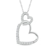 Thumbnail Image 1 of Diamond Linked-Heart Necklace 1/6 ct tw Sterling Silver 18&quot;