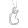 Thumbnail Image 2 of Diamond Linked-Heart Necklace 1/6 ct tw Sterling Silver 18&quot;