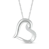 Thumbnail Image 1 of Diamond Tilted Heart Necklace 1/15 ct tw Sterling Silver 18&quot;