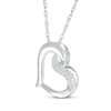 Thumbnail Image 2 of Diamond Tilted Heart Necklace 1/15 ct tw Sterling Silver 18&quot;