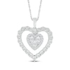 Thumbnail Image 1 of Diamond Double Heart Necklace 1/4 ct tw Sterling Silver 18&quot;