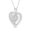 Thumbnail Image 2 of Diamond Double Heart Necklace 1/4 ct tw Sterling Silver 18&quot;