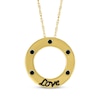 Thumbnail Image 0 of Black Diamond "Love" Circle Necklace 1/10 ct tw 10K Yellow Gold 18"