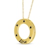 Thumbnail Image 1 of Black Diamond "Love" Circle Necklace 1/10 ct tw 10K Yellow Gold 18"