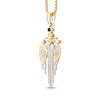 Thumbnail Image 2 of Men's Black & White Diamond Dagger with Wings Necklace 1/3 ct tw 10K Yellow Gold 22&quot;