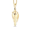 Thumbnail Image 3 of Men's Black & White Diamond Dagger with Wings Necklace 1/3 ct tw 10K Yellow Gold 22&quot;