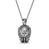 Thumbnail Image 3 of Men's Black Spinel Skull Necklace Sterling Silver 24&quot;