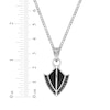 Thumbnail Image 6 of Men's Black Onyx & Black Spinel Arrowhead Necklace Sterling Silver 24"