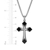 Thumbnail Image 4 of Men's Black Onyx Cross Necklace Sterling Silver 24"