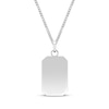 Thumbnail Image 3 of Men's Howlite & White Lab-Created Sapphire Octagon Dog Tag Necklace Sterling Silver 24&quot;