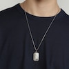 Thumbnail Image 5 of Men's Howlite & White Lab-Created Sapphire Octagon Dog Tag Necklace Sterling Silver 24&quot;