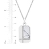 Thumbnail Image 6 of Men's Howlite & White Lab-Created Sapphire Octagon Dog Tag Necklace Sterling Silver 24&quot;