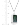 Thumbnail Image 5 of Men's Malachite & White Lab-Created Sapphire Dog Tag Pendant Sterling Silver 24&quot;