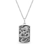 Thumbnail Image 1 of Men's Dragon Dog Tag Necklace Oxidized Sterling Silver 24&quot;