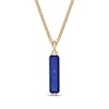 Thumbnail Image 2 of Men's Lapis Lazuli Necklace 14K Yellow Gold-Plated Sterling Silver 24"