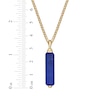 Thumbnail Image 5 of Men's Lapis Lazuli Necklace 14K Yellow Gold-Plated Sterling Silver 24"