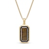 Thumbnail Image 1 of Men's Tiger's Eye Quartz, Black Spinel & Black Onyx Necklace 14K Yellow Gold-Plated Sterling Silver 24&quot;