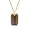 Thumbnail Image 1 of Men's Tiger's Eye Quartz Dog Tag Necklace 14K Yellow Gold-Plated Sterling Silver 24&quot;