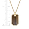 Thumbnail Image 5 of Men's Tiger's Eye Quartz Dog Tag Necklace 14K Yellow Gold-Plated Sterling Silver 24&quot;