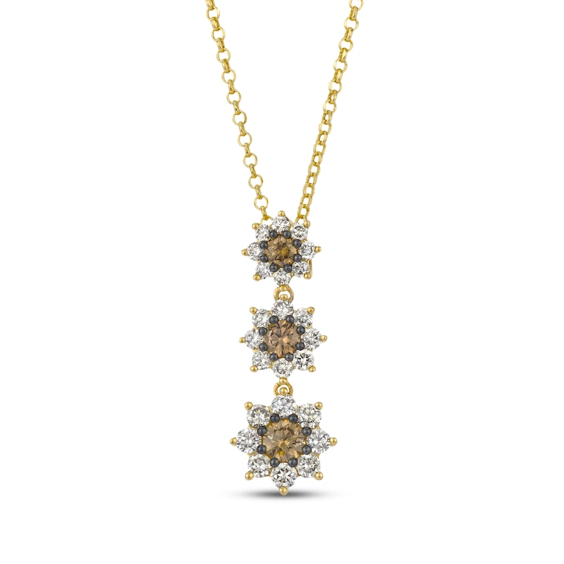 Main Image 1 of Le Vian Diamond Drop Necklace 1-1/3 ct tw 14K Honey Gold 19&quot;