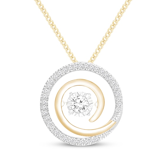Unstoppable Love Diamond Swirl Necklace 1/4 ct tw 10K Yellow Gold 19"