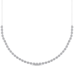 Multi-Diamond Line Necklace 1/2 ct tw Sterling Silver 18&quot;