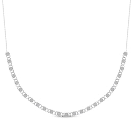 Multi-Diamond XO Line Necklace 1/2 ct tw Sterling Silver 18&quot;