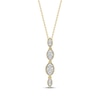 Thumbnail Image 1 of Multi-Diamond Marquise Drop Necklace 1/5 ct tw 10K Yellow Gold 18&quot;