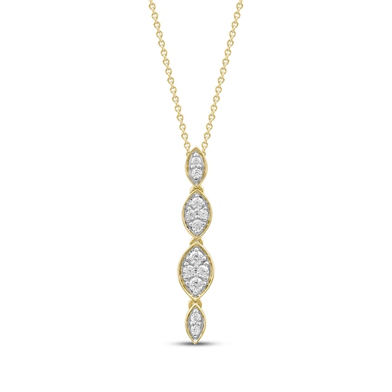 Diamond Marquise Drop Necklace 1/5 ct tw 10K Gold 18