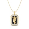 Thumbnail Image 1 of Men's White & Black Diamond Jesus Octagon Necklace 1/3 ct tw 10K Yellow Gold 22&quot;