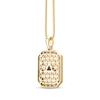 Thumbnail Image 3 of Men's White & Black Diamond Jesus Octagon Necklace 1/3 ct tw 10K Yellow Gold 22&quot;