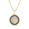 Thumbnail Image 1 of Men's Black & White Diamond Saint Christopher Medal Necklace 1/2 ct tw 10K Yellow Gold 22&quot;