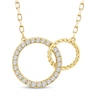 Thumbnail Image 1 of Threads of Love Linked Circles Necklace 1/10 ct tw 10K Yellow Gold 18&quot;