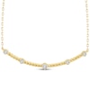 Thumbnail Image 1 of Threads of Love Diamond Station Smile Necklace 1/6 ct tw 10K Yellow Gold 19.75&quot;