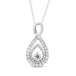 Threads of Love Diamond Infinity Necklace 1/2 ct tw 10K White Gold 18&quot;