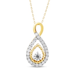 Threads of Love Diamond Infinity Necklace 1/2 ct tw 10K Yellow Gold 18&quot;