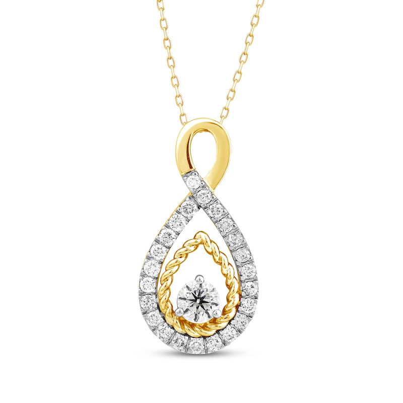 Threads of Love Diamond Infinity Necklace 1/2 ct tw 10K Yellow Gold 18"