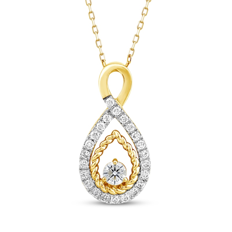 Threads of Love Diamond Infinity Necklace 1 ct tw 10K Yellow Gold 18"