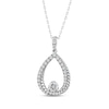 Thumbnail Image 0 of Threads of Love Diamond Teardrop Necklace 1/2 ct tw 10K White Gold 18"